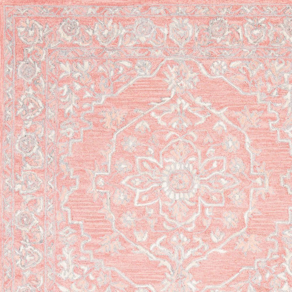 Safavieh Micro-Loop Oriental 5&#39; Round Pink and Ivory Area Rug, , large