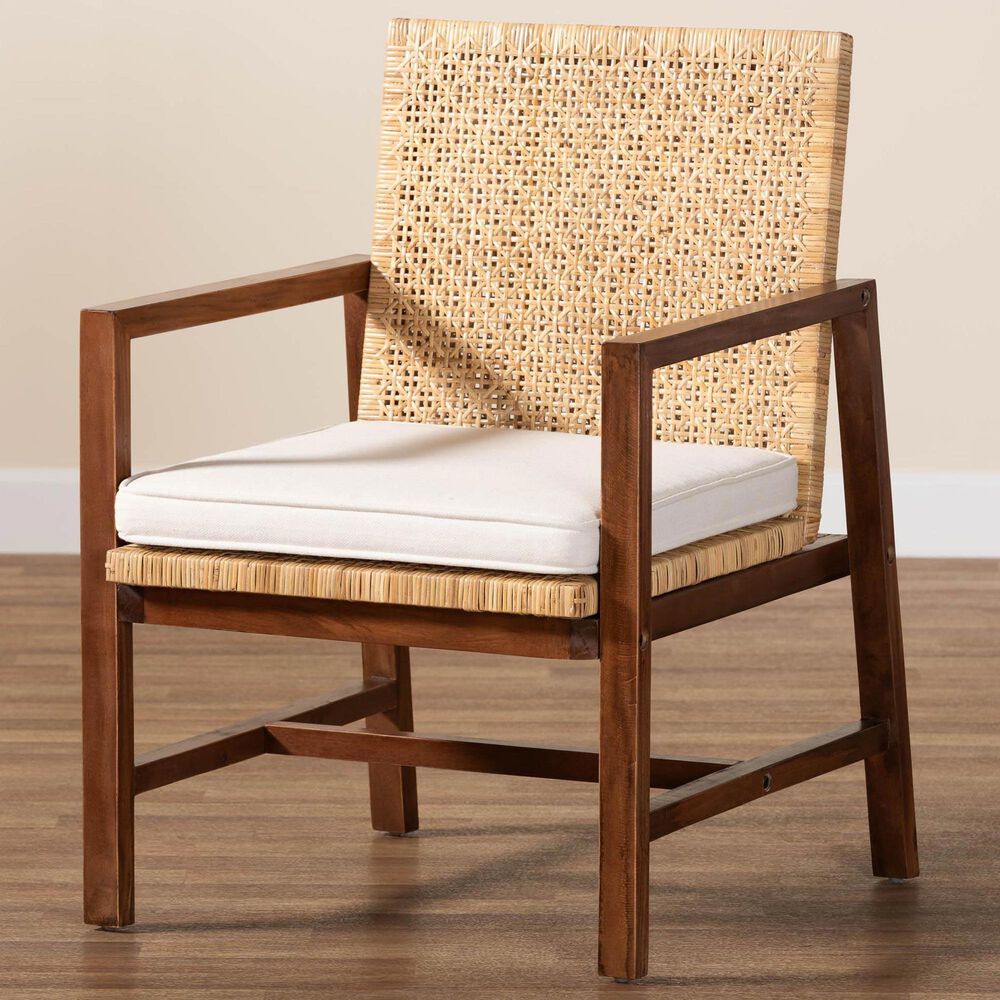 Baxton Studio Lovina Arm Chair in White, , large
