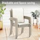 Hearth and Haven 7-Pieces Outdoor Dining Set with Stackable Chairs and Round Table in Sandstone, , large