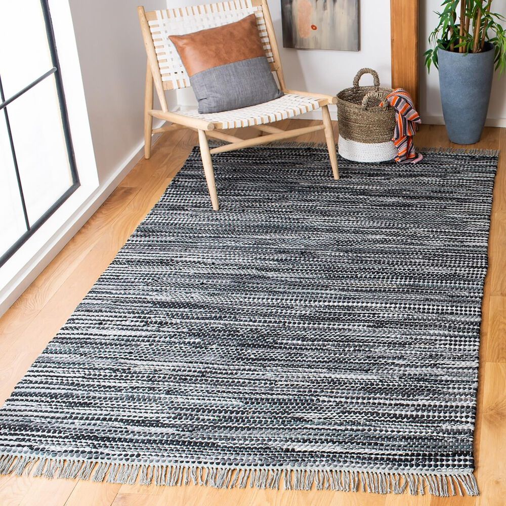 Safavieh Montauk MTK251 6&#39; x 9&#39; Grey and Black Area Rug, , large