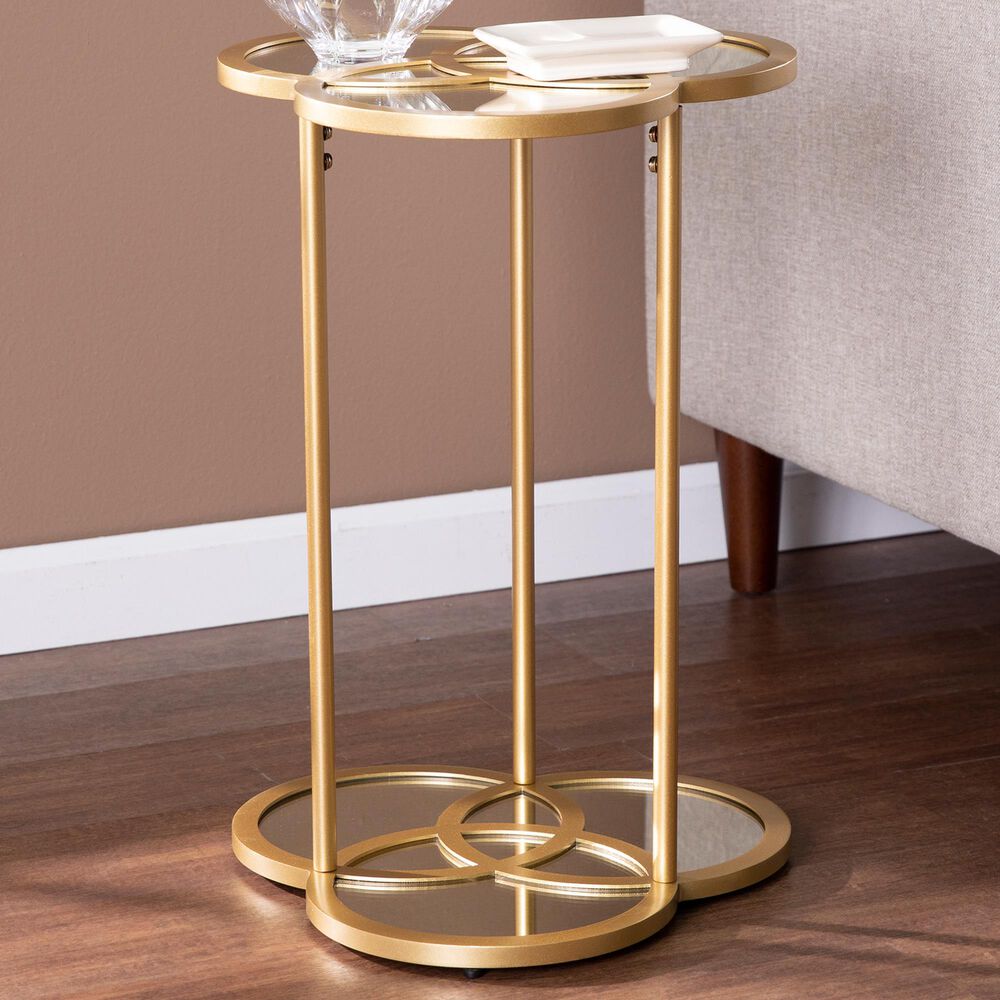 Southern Enterprises Shirland Accent Table in Gold, , large