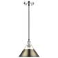 Golden Lighting Orwell 1-Light Medium Pendant with Aged Brass Shade in Chrome, , large