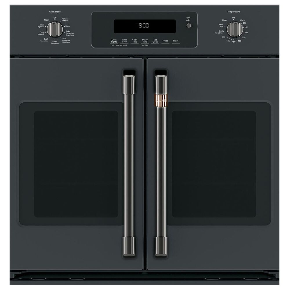 Cafe Handle and Knob Kit for Single Wall Oven in Brushed Black, , large