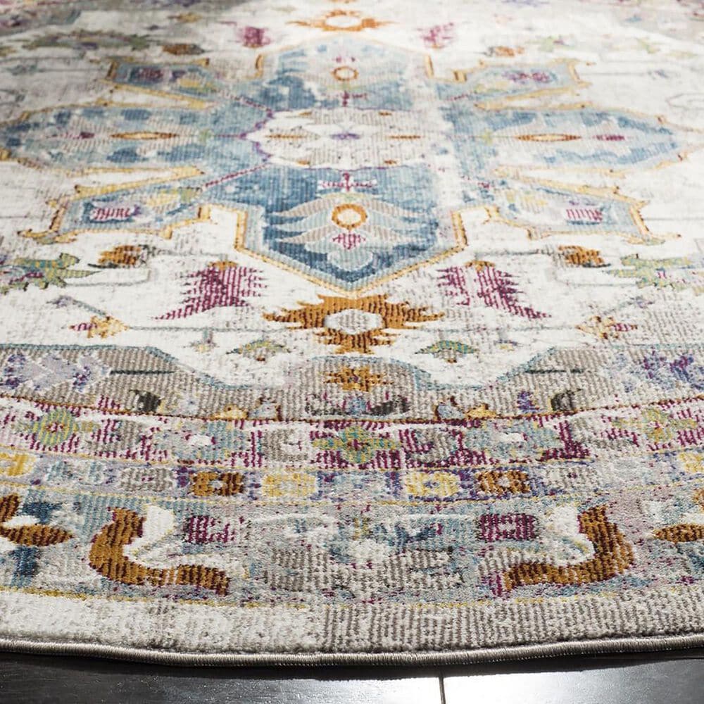Safavieh Aria ARA160C 6&#39;6&quot; Round Cream and Multicolor Area Rug, , large