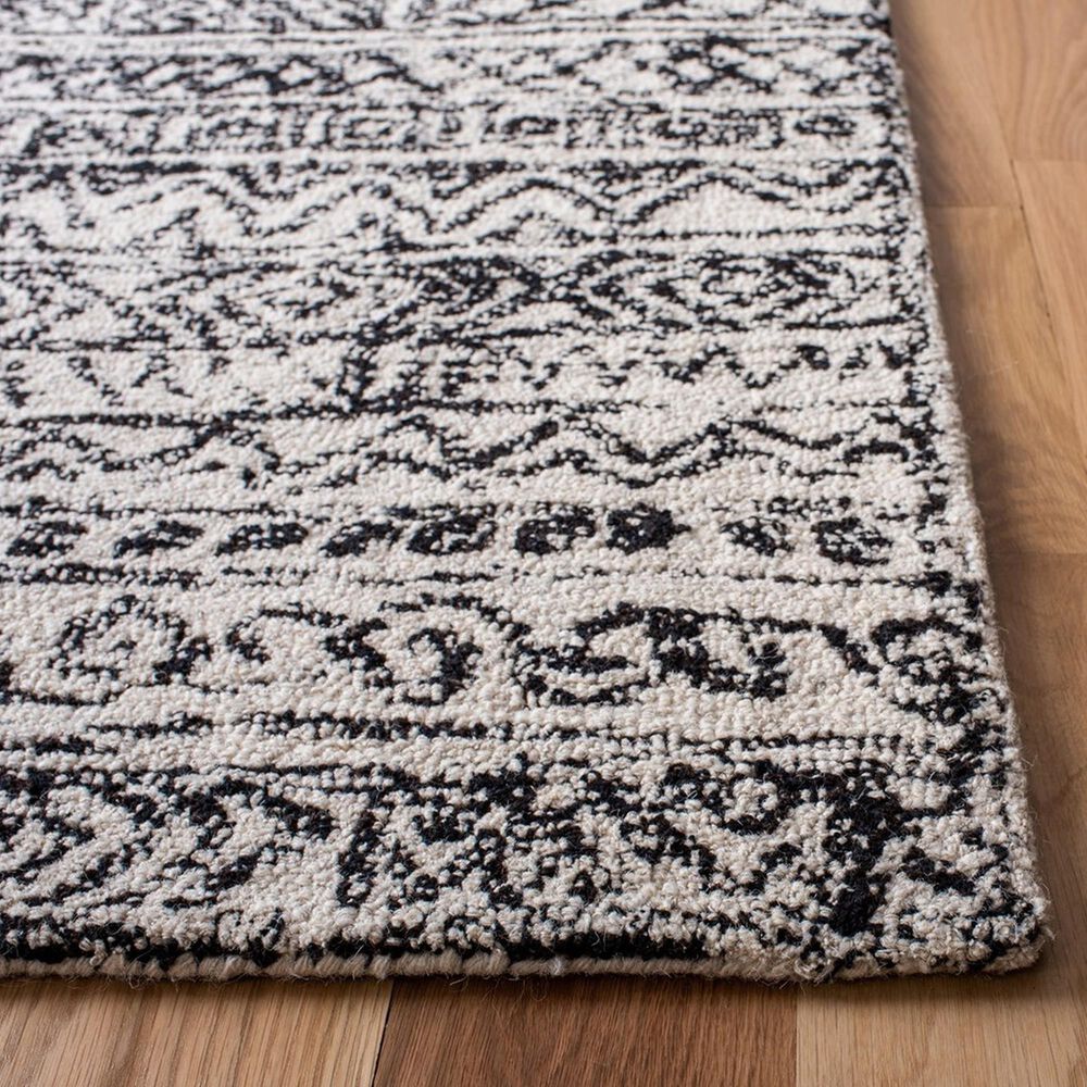 Safavieh Micro-Loop MLP228A 4&#39; x 6&#39; Ivory and Black Area Rug, , large