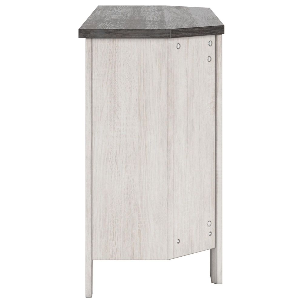Ashley Dorrinson 48&quot; Corner TV Stand in Antiqued White and Gray, , large