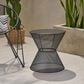 Hearth and Haven Nevada Round Patio Side Table in Matte Black, , large