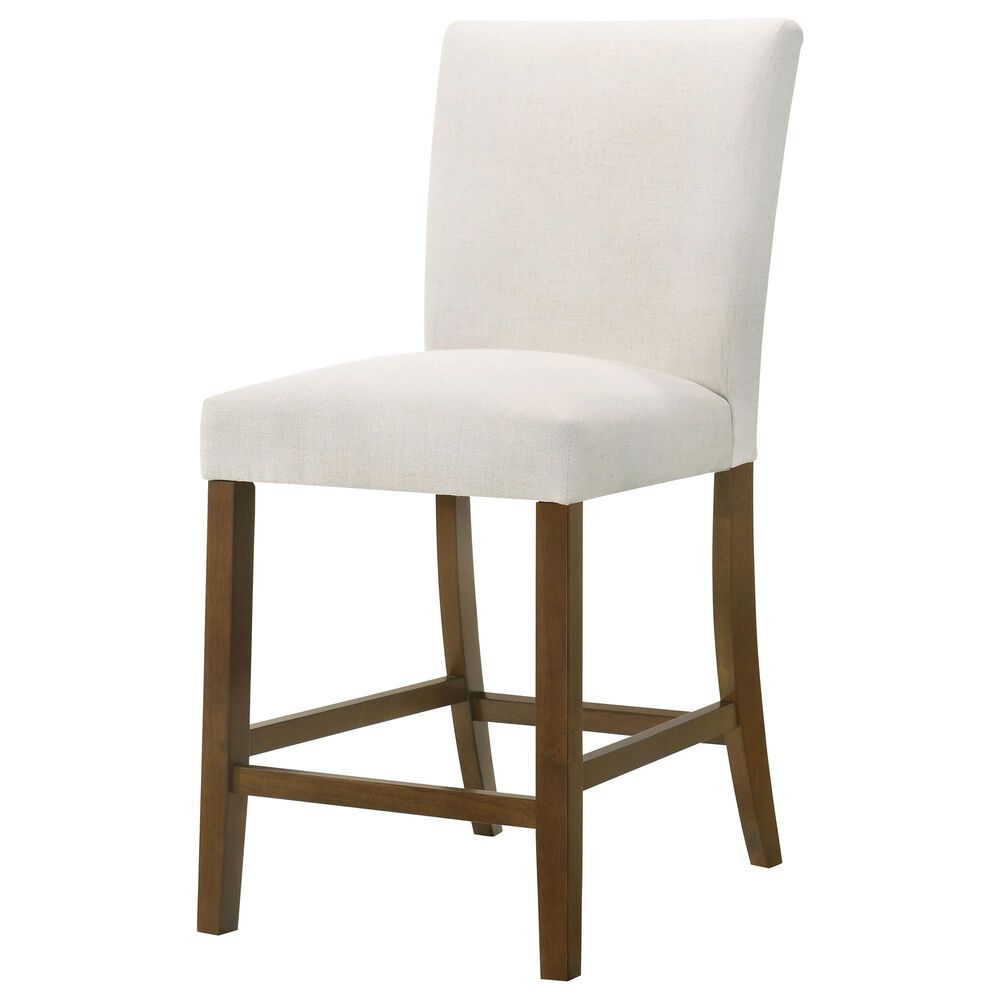 Coaster Paxton Counter Chair with Beige Upholstery in Warm Brown, , large