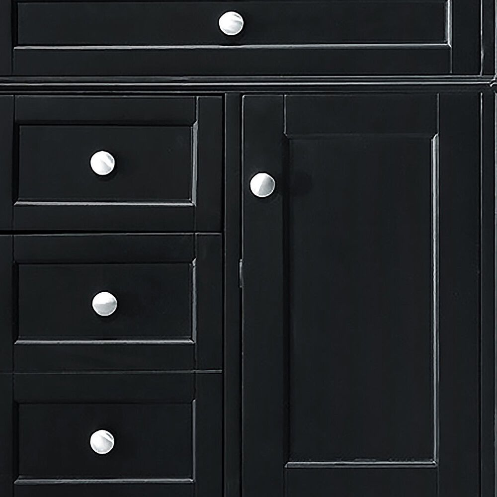 James Martin Vanities Brittany 30" Single Bathroom Vanity in Black Onyx with Single Hole 3 cm White Zeus Quartz Top and Rectangular Sink, , large