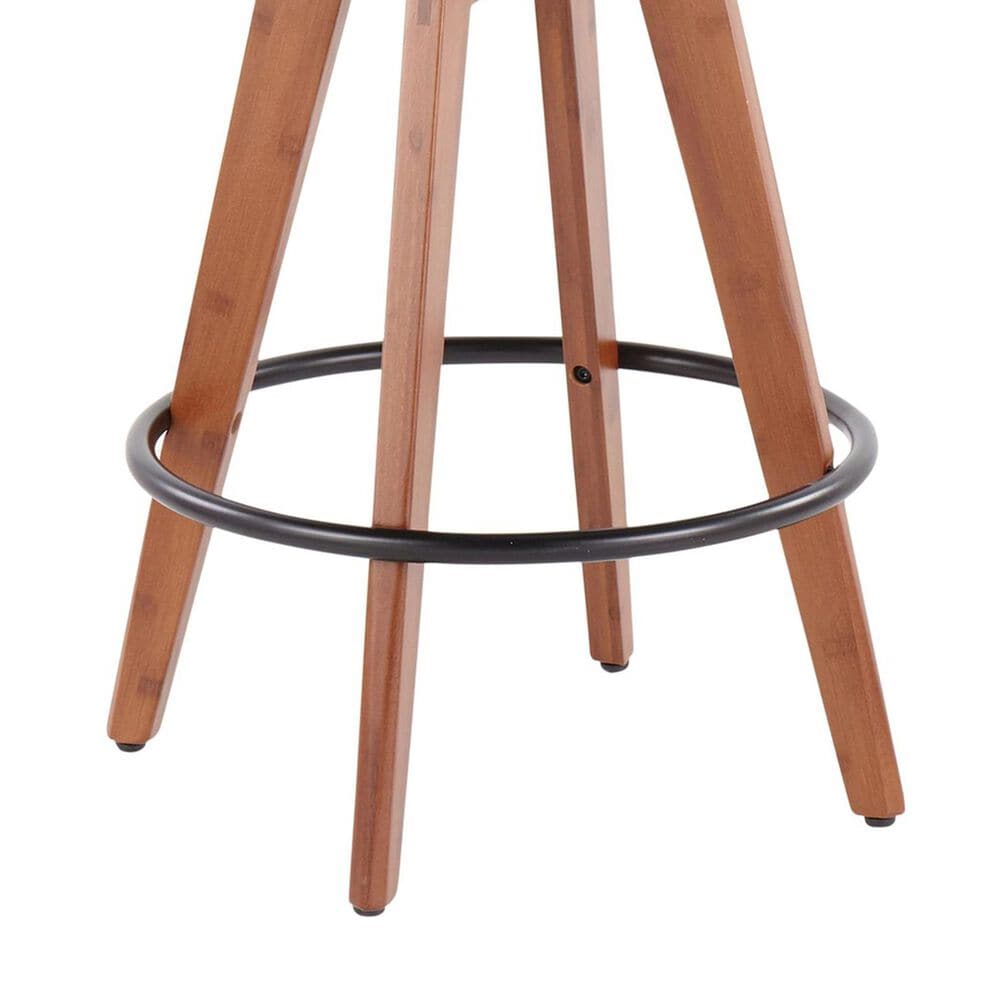 Lumisource Cosmo Swivel Counter Stool with Grey Noise Cushion in Walnut and Black, , large