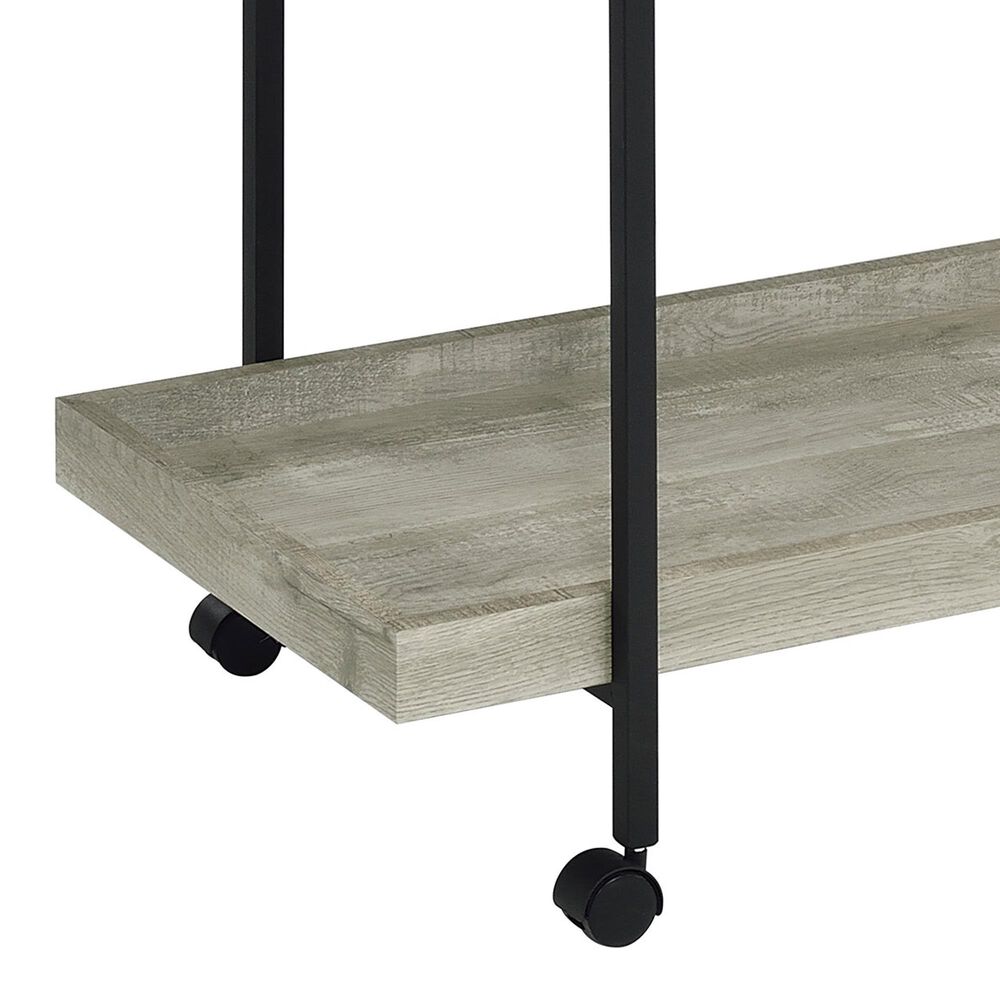 Pacific Landing Ventura Storage Bar Cart in Grey Driftwood and Black, , large
