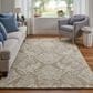 Feizy Belfort Taupe and Ivory 10" x 14" Area Rug, , large