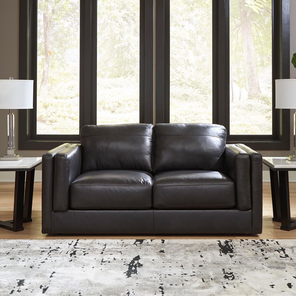 Ashley Amiata Stationary Loveseat in Onyx, , large