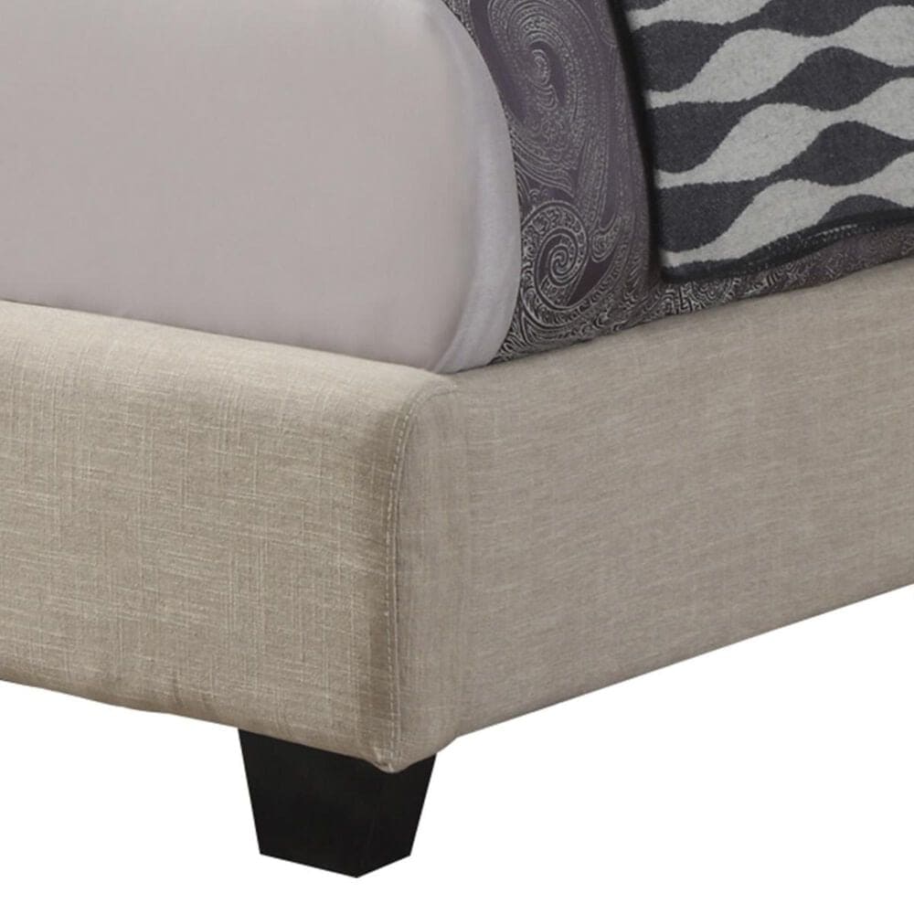Pacific Landing Chloe Full Upholstered Bed with Black Legs in Neutral, , large