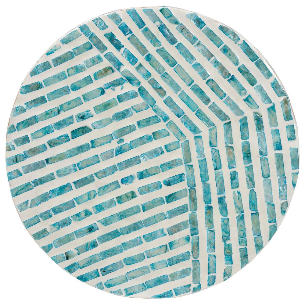 Baxton Studio Draven End Table in White and Blue, , large