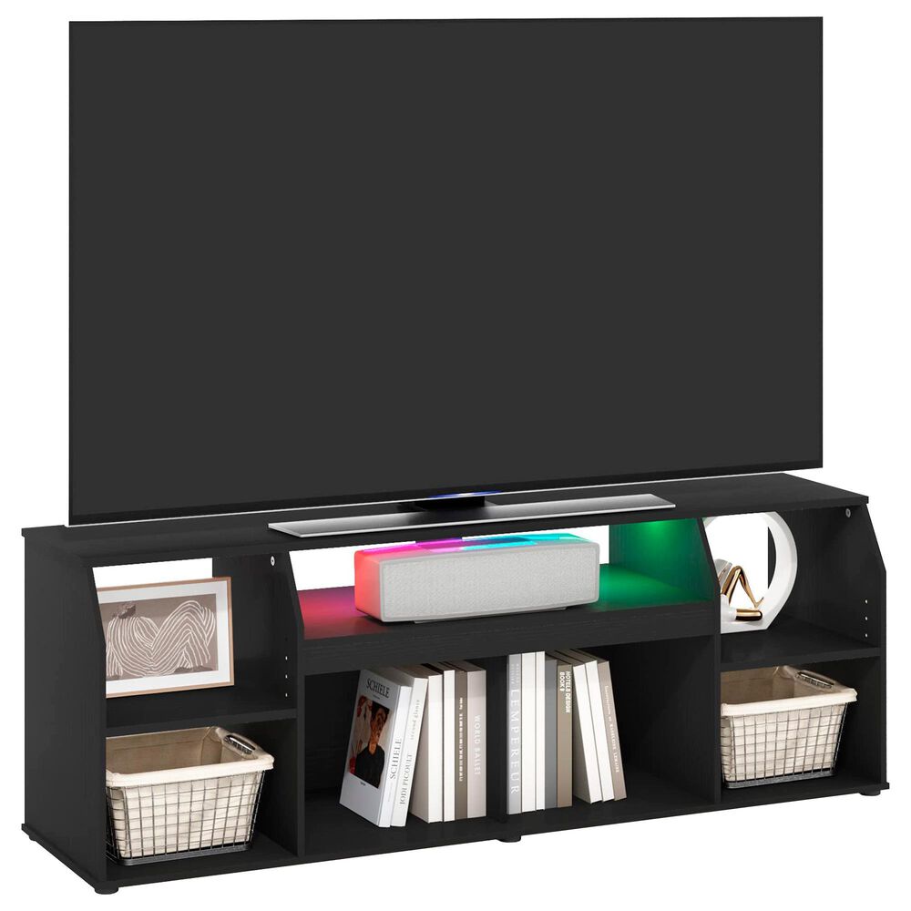 HOMLUX 59" TV Stand with LED Lights in Americano, , large