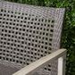 Hearth and Haven Hampton Outdoor Wicker Loveseat with Wooden Frame in Grey, , large