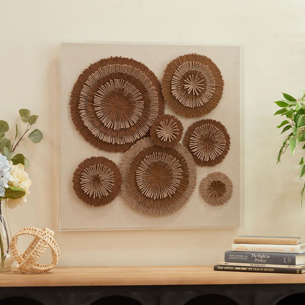 Novogratz 24&quot; x 24&quot; Wall Decor in Tan, Brown and Beige, , large