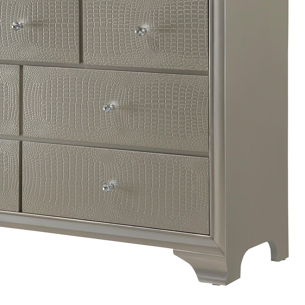 Crown Mark Lyssa 7-Drawer Dresser and Mirror in Champagne, , large