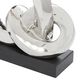 Maple and Jade 12" Abstract Twisted Circular Interlocking Chain Sculpture in Silver and Black, , large
