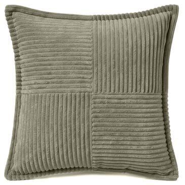 Chanasaya 20" Square Textured Patchwork Throw Pillow in Green, , large