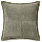 Chanasaya 20" Square Textured Patchwork Throw Pillow in Green, , large