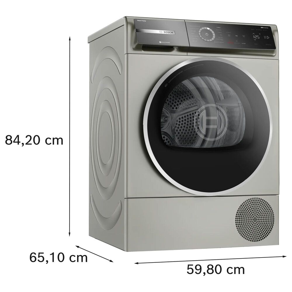 Bosch 800 Series 4 Cu. Ft. Front Load Electric Dryer in Pearl Steel, , large