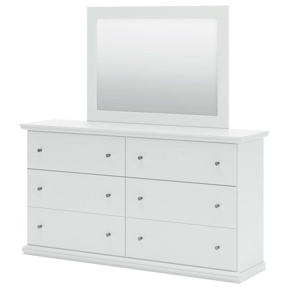 Ashley Bostwick Shoals 4-Piece King Panel Bedroom Set in White, , large