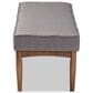Baxton Studio Arvid Dining Bench with Gray Cushion in Walnut Brown, , large