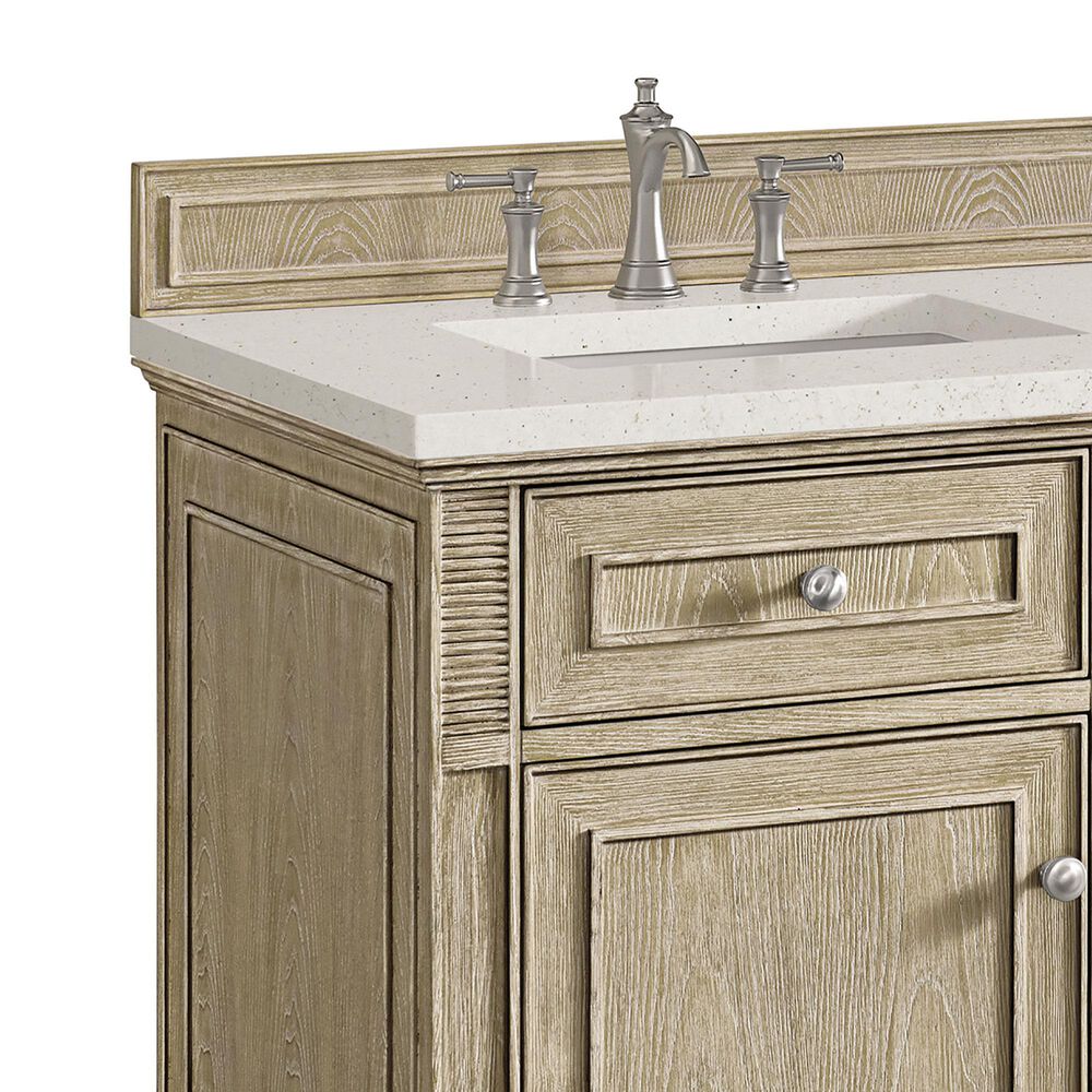 James Martin Vanities Lorelai 60&quot; Double Vanity in Whitewashed Oak with 3 cm Lime Delight Quartz Top, , large
