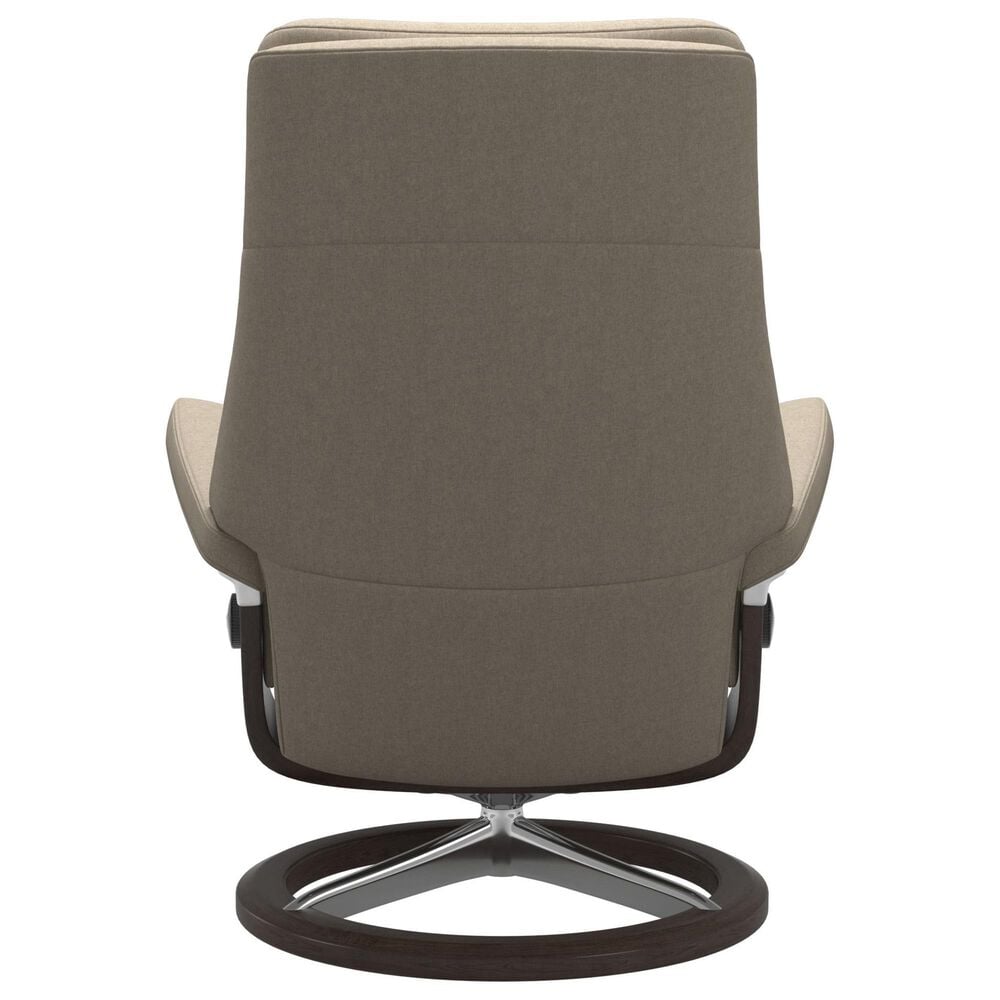 Stressless Paul Medium Leather Chair and Ottoman Set in Oxford Blue, , large