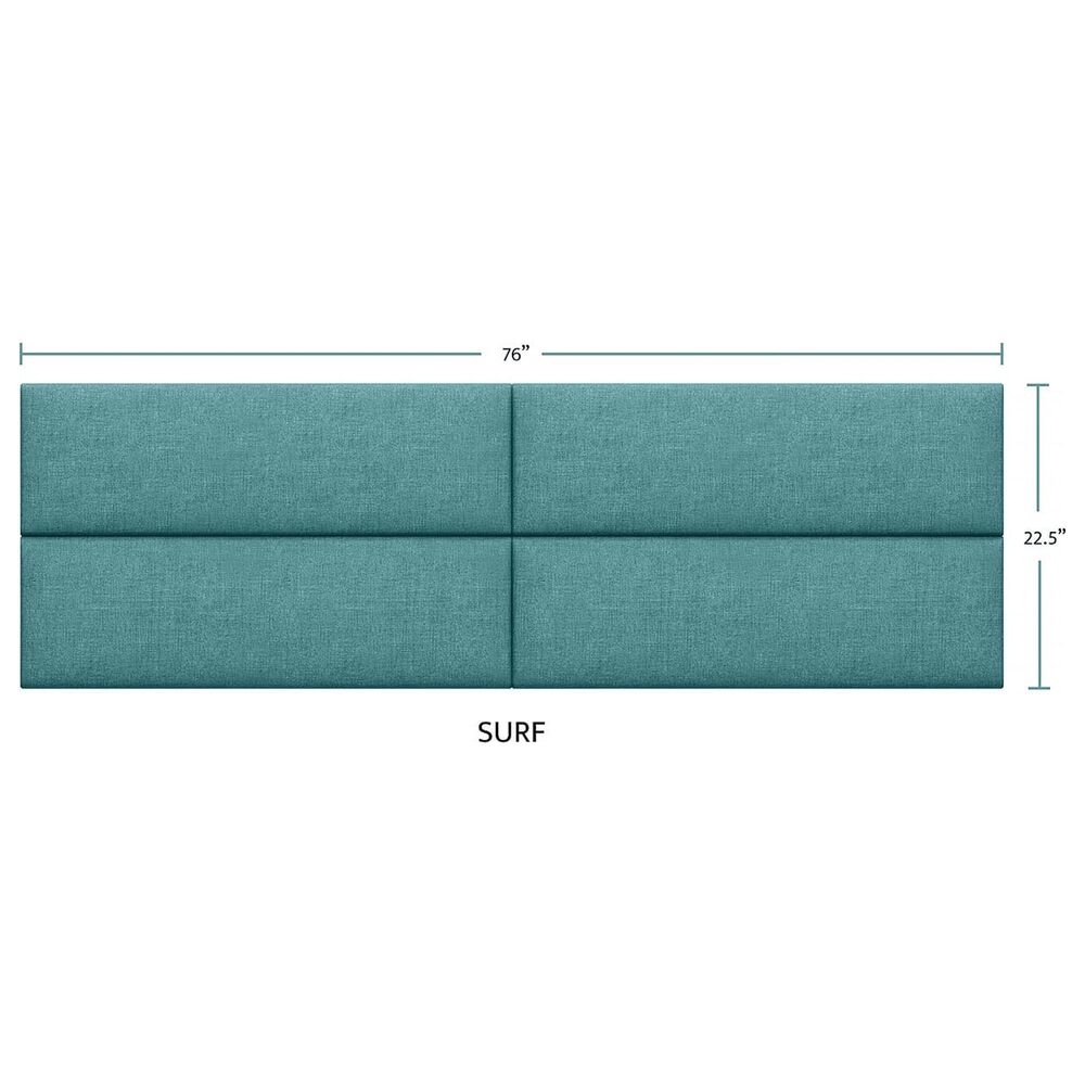 Jaxx Panelist Upholstered King Headboard Panel in Surf Turquoise &#40;Set of 4&#41;, , large