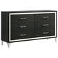 Coaster Lucia 6-Drawer Dresser and Mirror in Black and Chrome, , large