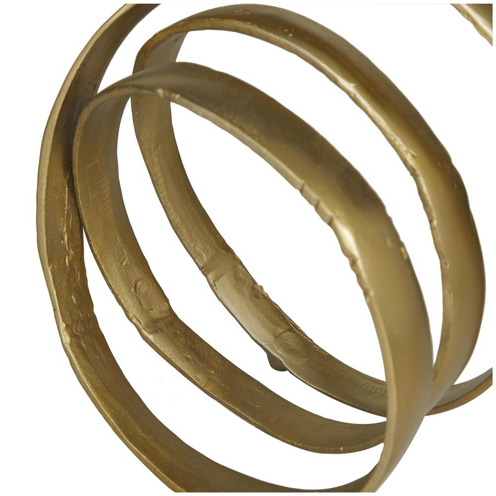 Maple and Jade Abstract Looped Decorative Sculpture in Satin Gold, , large