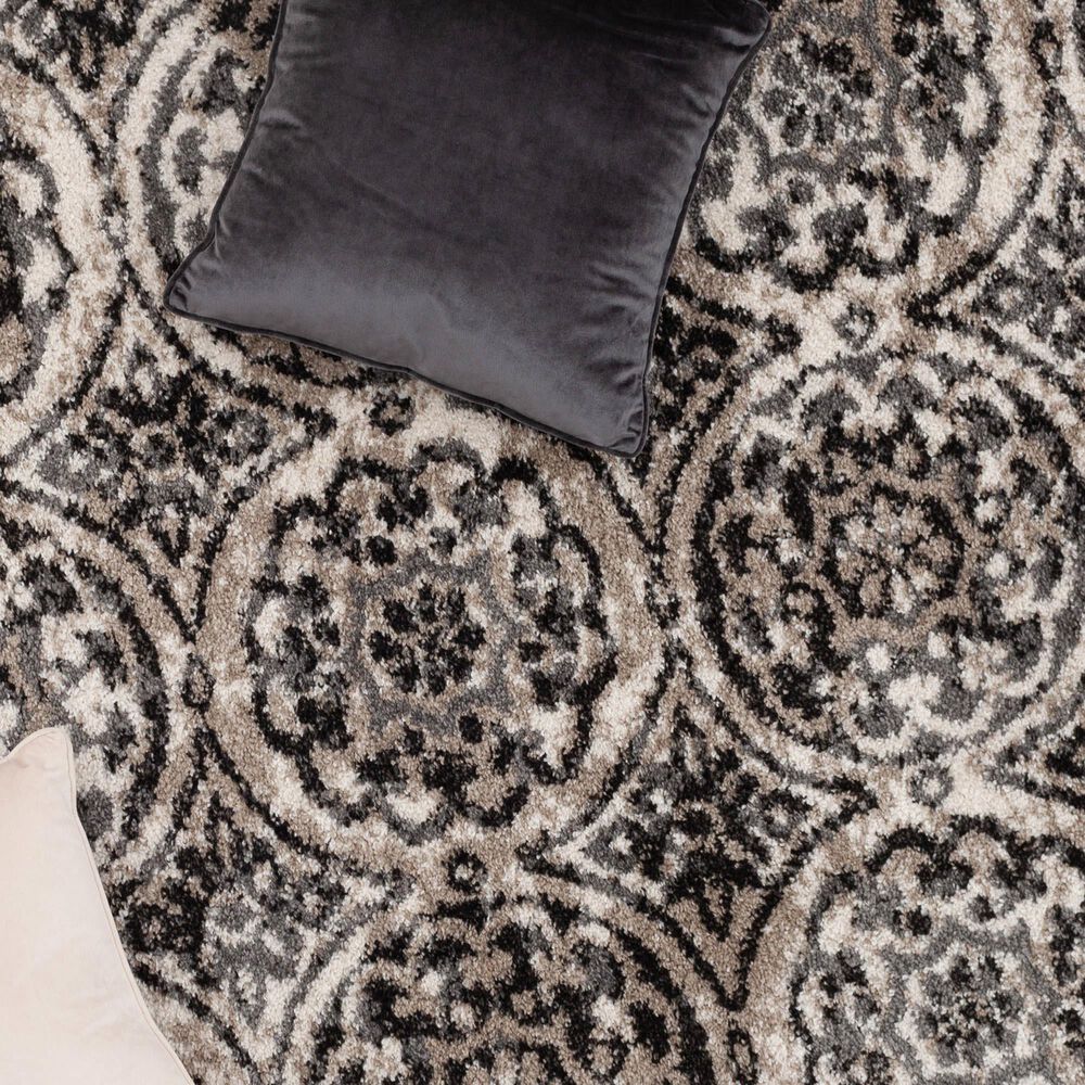 Central Oriental Tulsa Ledyard 7&#39;10&quot; x 9&#39;10&quot; White Sand and Nickel Area Rug, , large