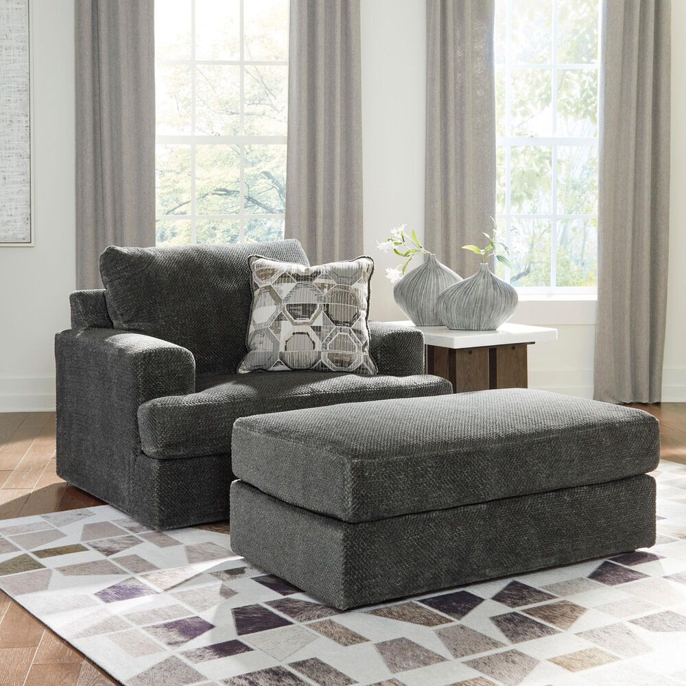 Ashley Karinne Oversized Accent Ottoman in Smoke, , large