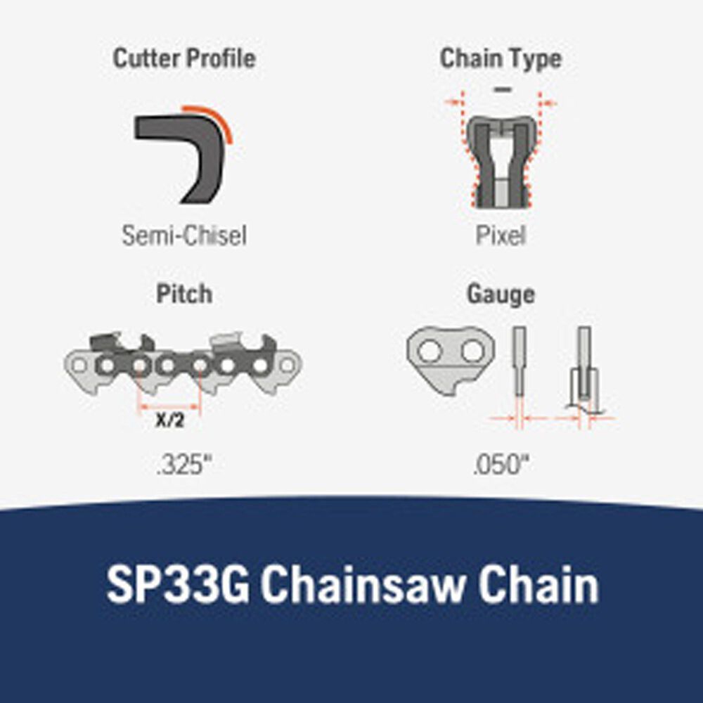 Husqvarna X-Cut SP33G 18 Inch Chainsaw Chain Replacement, , large