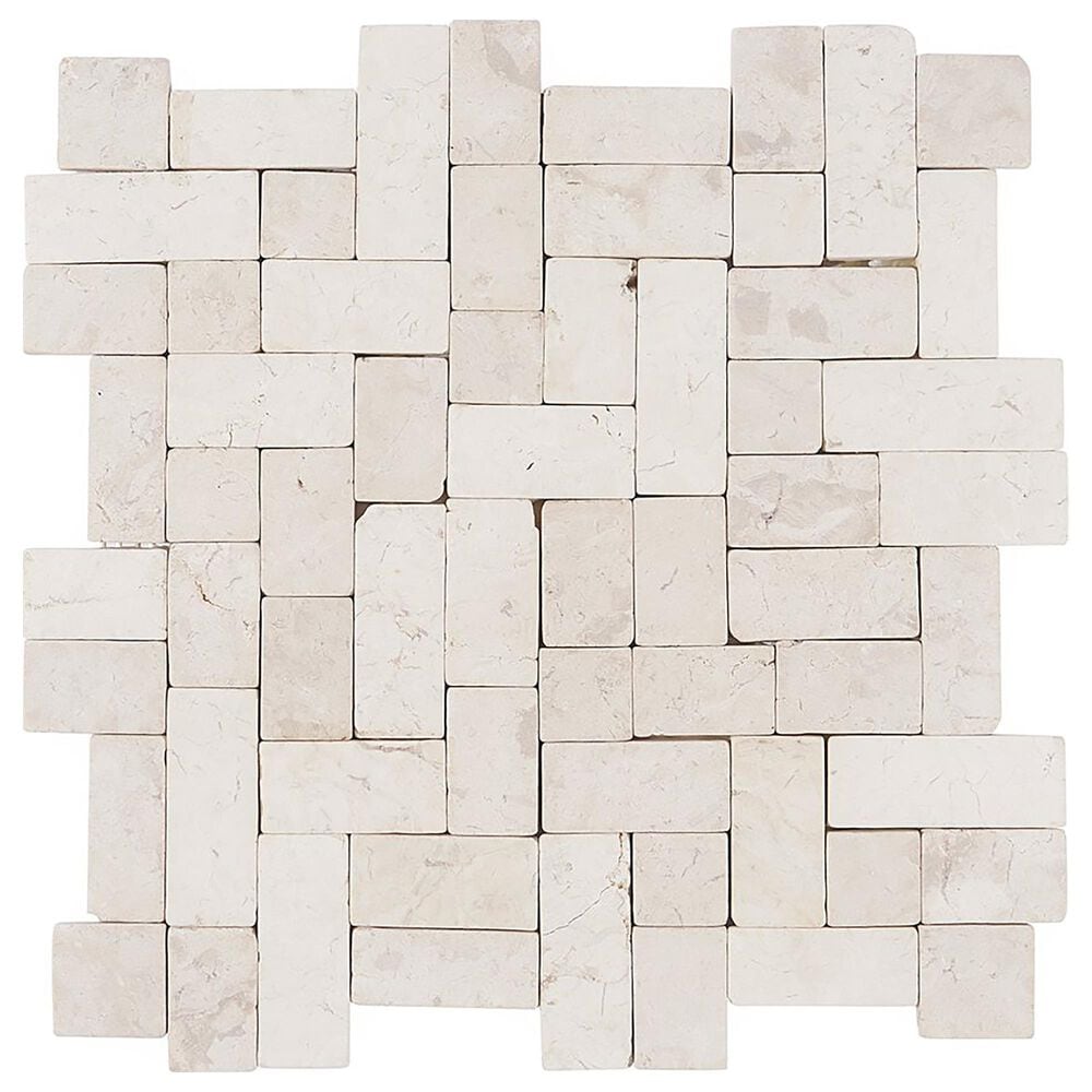 Soho Studio Pebblestone Lovina White 12" x 12" Natural Stone Mosaic Sheet, , large