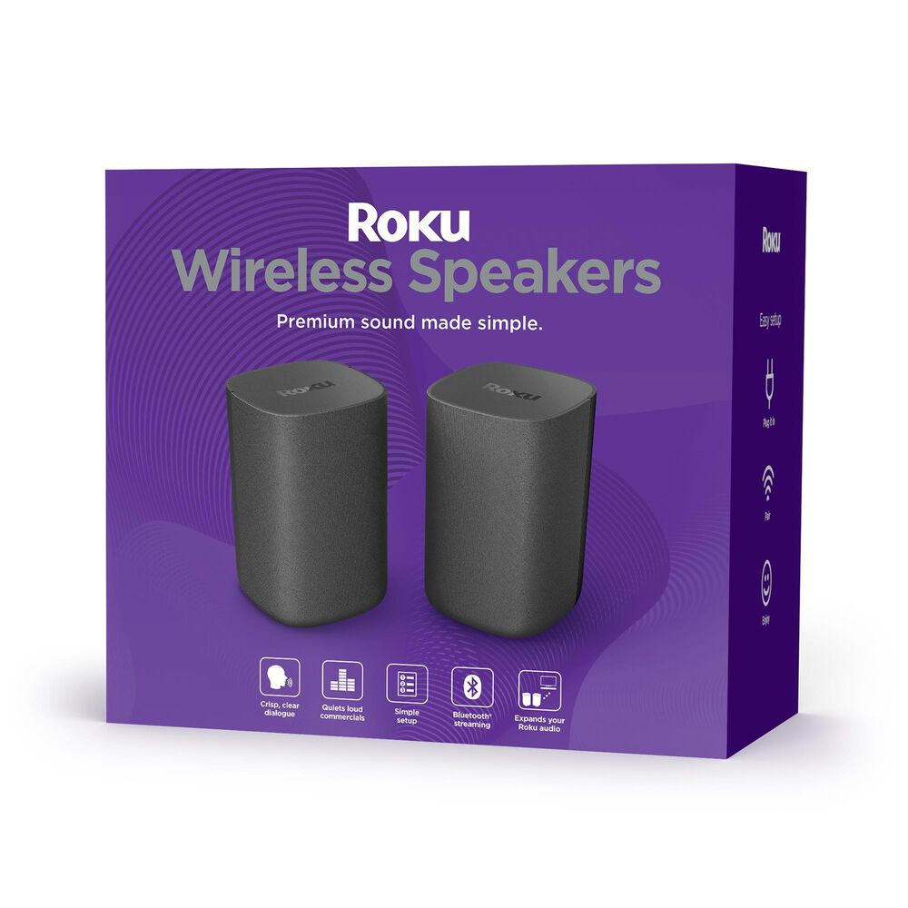 Roku Wireless Speakers Pair &#40;for Roku Streambars or Roku TV&#41;, , large