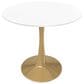 Leisuremod Bristol 24" Round Dining Table with MDF Top in Gold and White - Table Only, , large