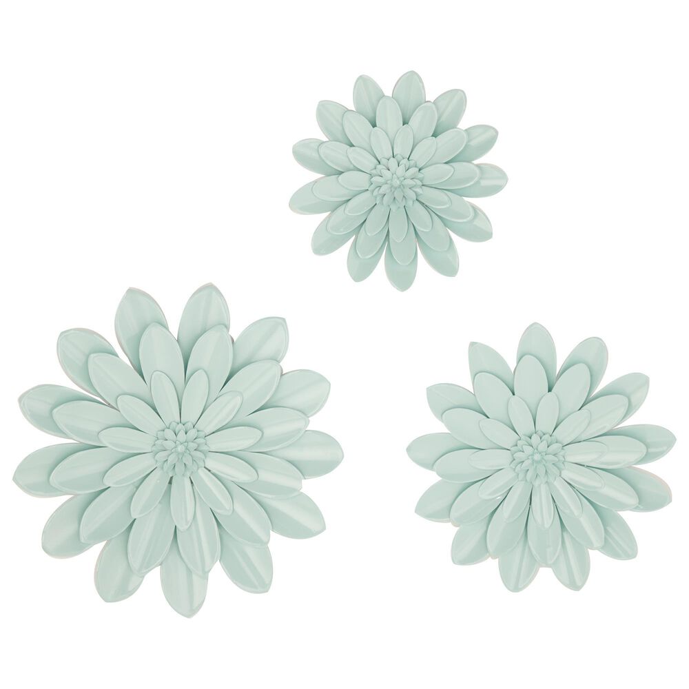 Maple and Jade 24" x 24" Flower Wall Decor in Green (Set of 3), , large