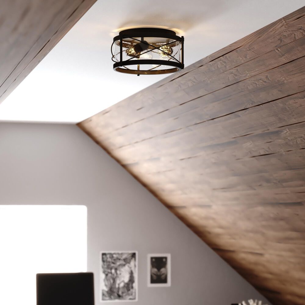 Vaxcel Harrison 3-Light Flush Mount in Matte Black, , large