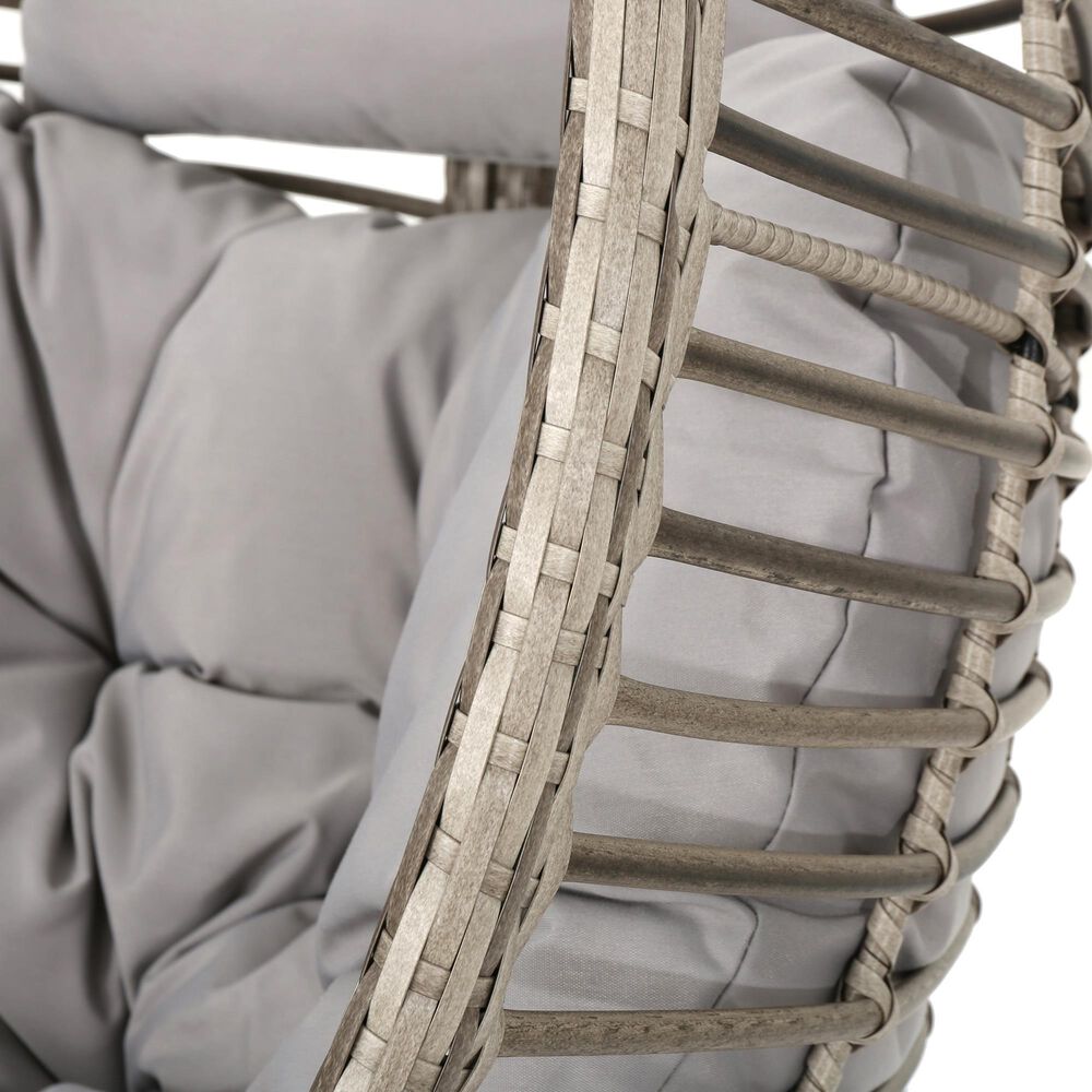 Noble House Layla Hanging Chair in Gray, , large