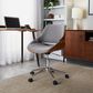 LumiSource Fabrizzi Swivel Office Chair with Grey Fabric Cushion in Chrome and Walnut, , large
