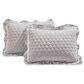 Triangle Home Fashions Ella Ruffle Lace 3-Piece King Quilt Set in Light Gray, , large
