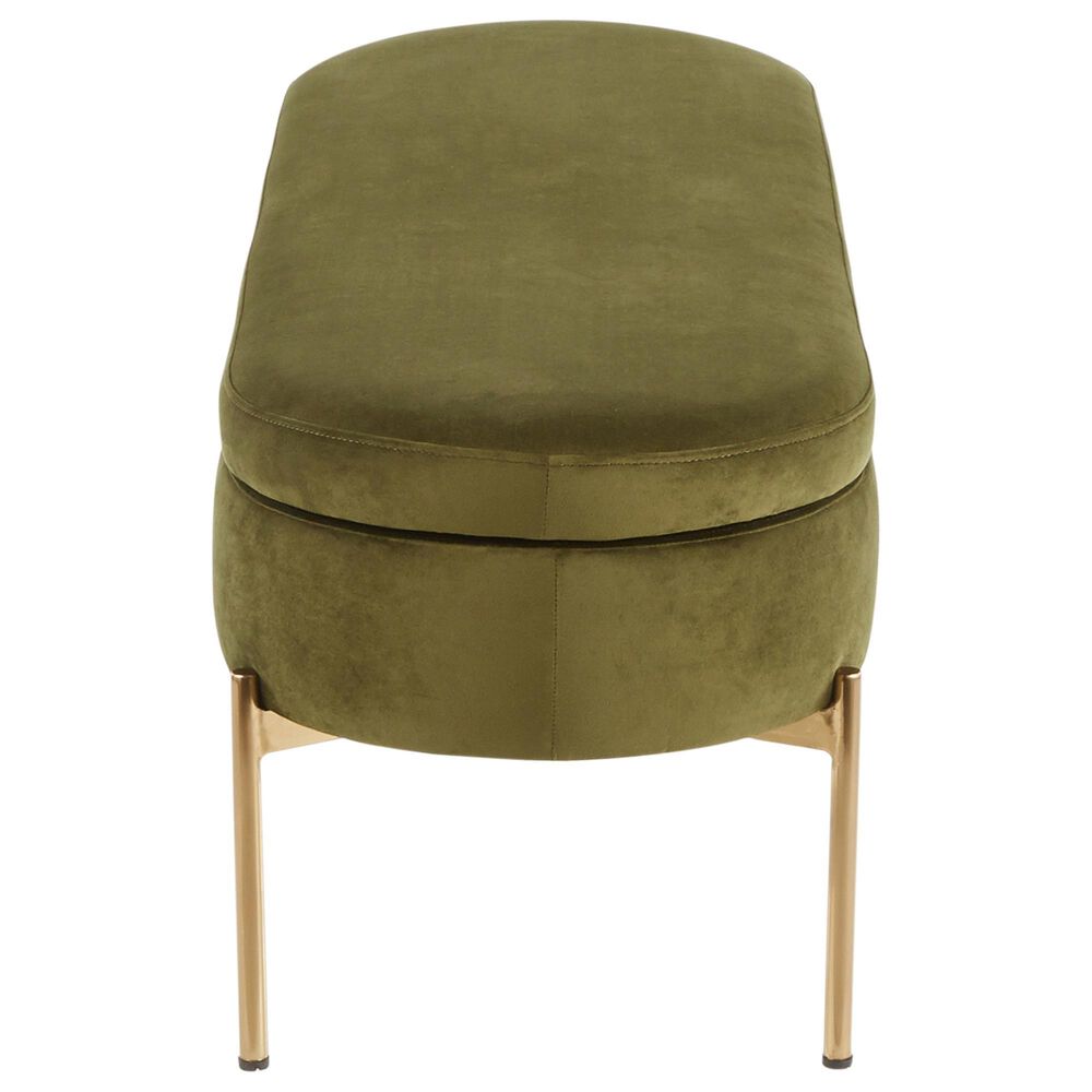 Lumisource Chloe Storage Bench in Green/Gold, , large