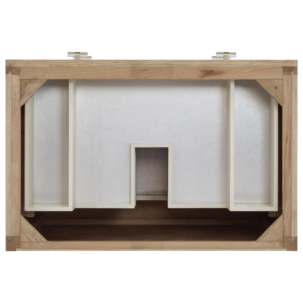 James Martin Vanities Celeste 36&quot; Single Vanity in Sun-washed Oak with Embossed Shagreen and 3 cm White Zeus Quartz Top, , large