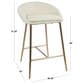 Lumisource Matisse Counter Stool with Cream Cushion in Gold (Set of 2), , large