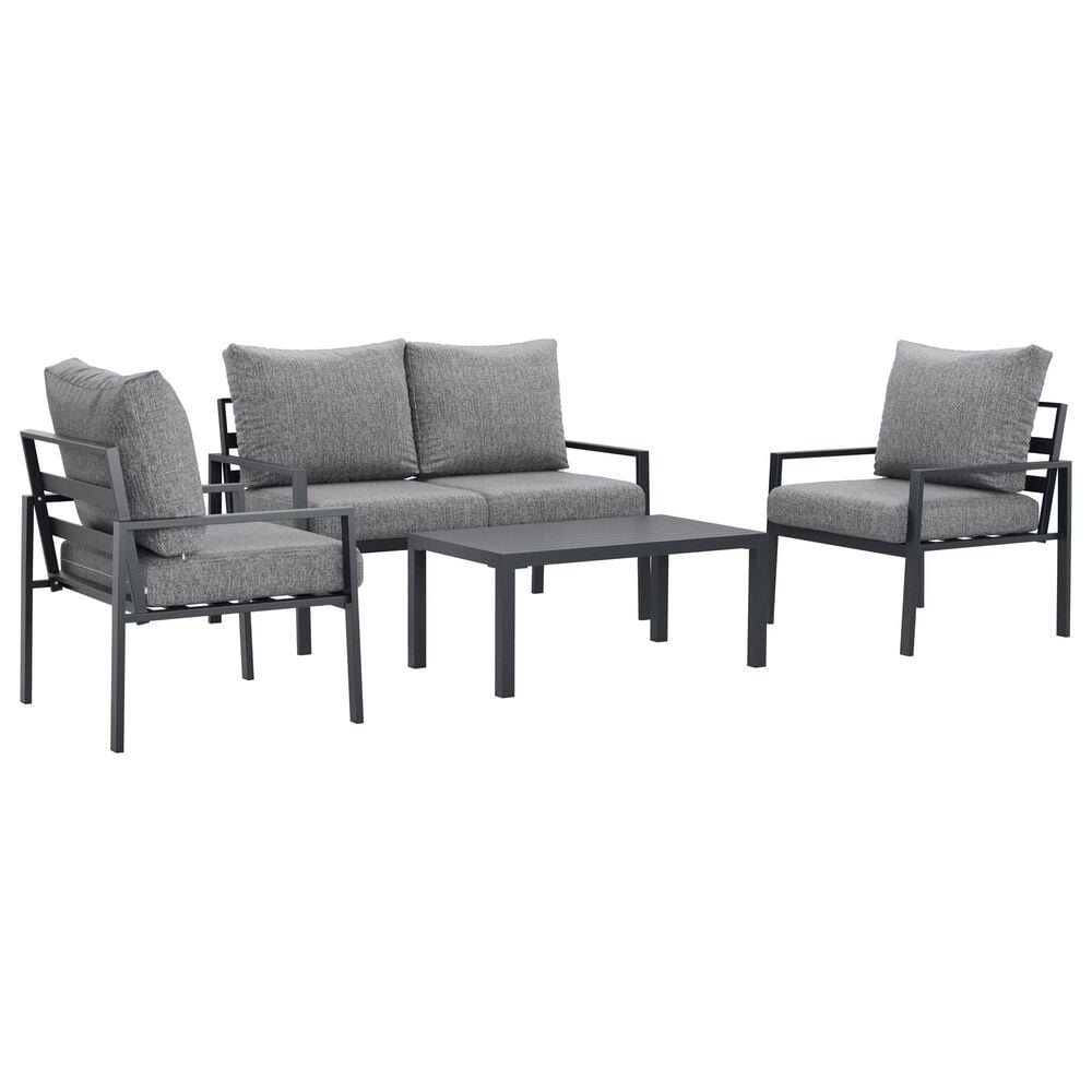 CorLiving Eden 4-Piece Patio Conversation Set in Grey, , large