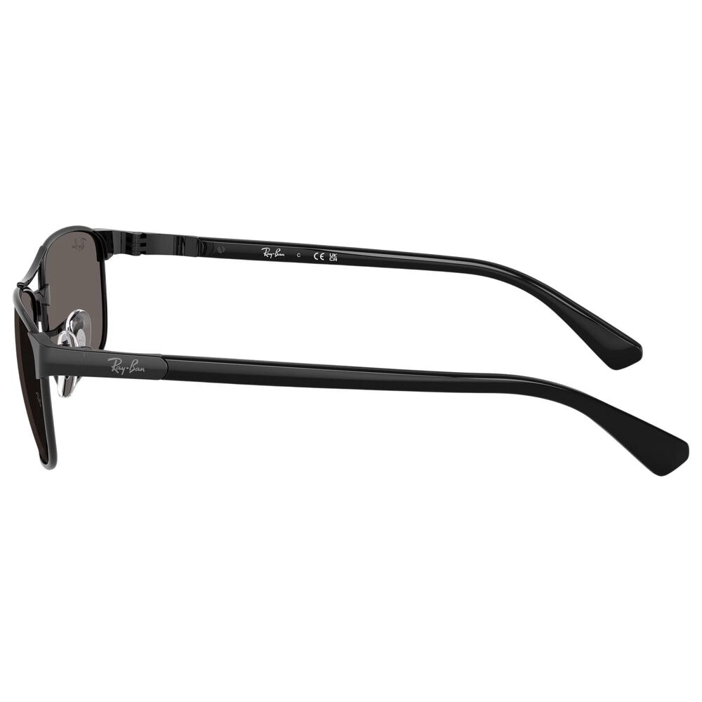 Rayban Glasses Sunglasses with Dark Grey Lenses and Metal Frame in Polished Black, , large